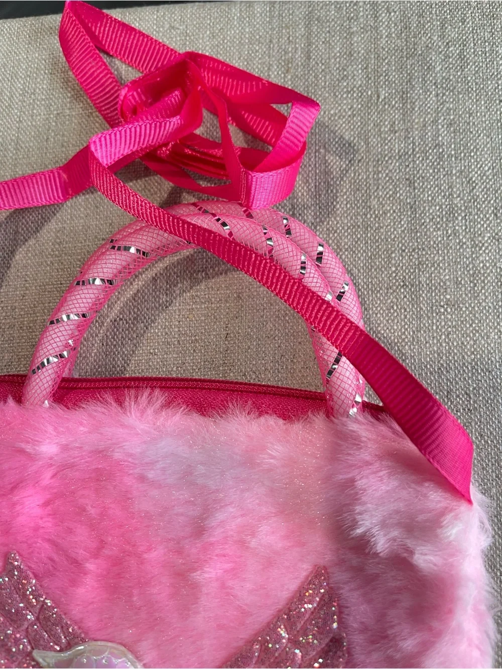 Pink Sequin Unicorn Plush Kids Handbag